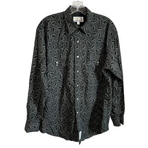 Panhandle Slim Westmoor Black White Paisley Pearl Snap Western Shirt Men’s L